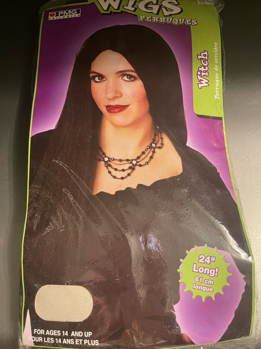 24" Long Witch Straight Women's Costume Wig - Black